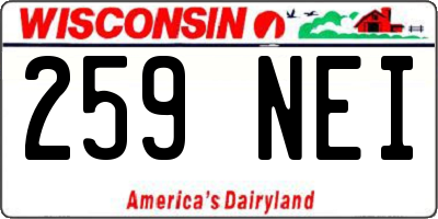 WI license plate 259NEI