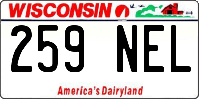 WI license plate 259NEL