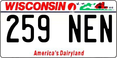 WI license plate 259NEN