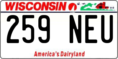 WI license plate 259NEU