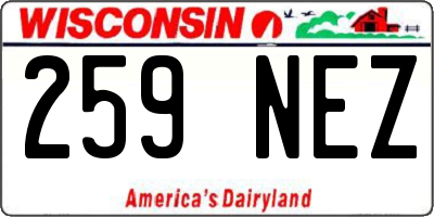 WI license plate 259NEZ