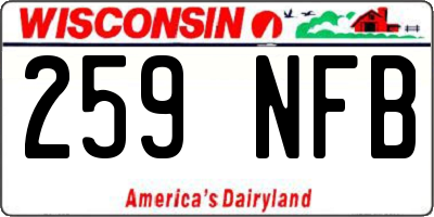 WI license plate 259NFB