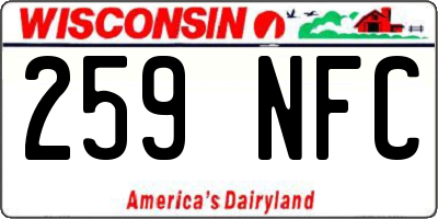 WI license plate 259NFC