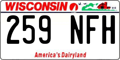 WI license plate 259NFH