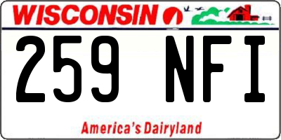WI license plate 259NFI