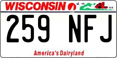 WI license plate 259NFJ