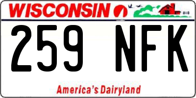 WI license plate 259NFK