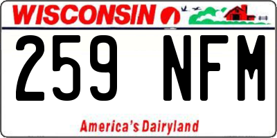 WI license plate 259NFM