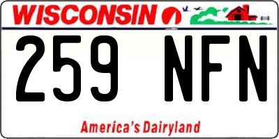 WI license plate 259NFN