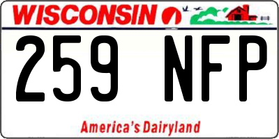 WI license plate 259NFP