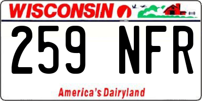 WI license plate 259NFR