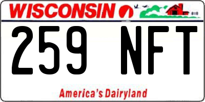 WI license plate 259NFT