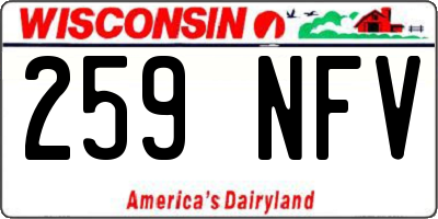 WI license plate 259NFV