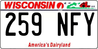 WI license plate 259NFY