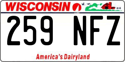 WI license plate 259NFZ