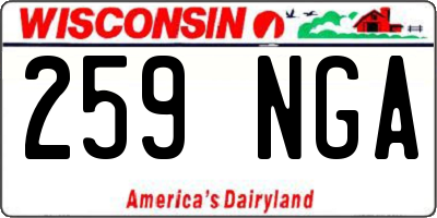 WI license plate 259NGA