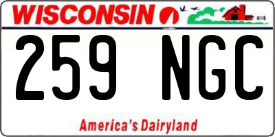 WI license plate 259NGC