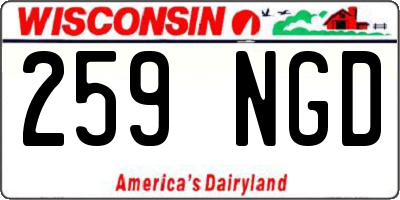 WI license plate 259NGD
