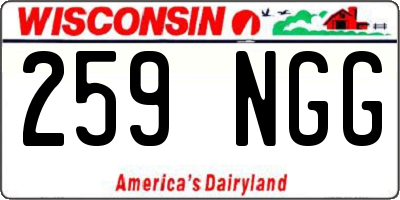 WI license plate 259NGG