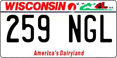 WI license plate 259NGL