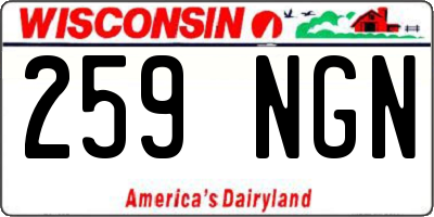 WI license plate 259NGN