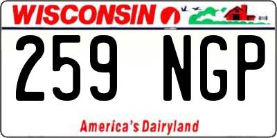 WI license plate 259NGP