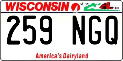 WI license plate 259NGQ