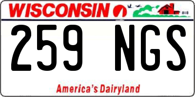 WI license plate 259NGS