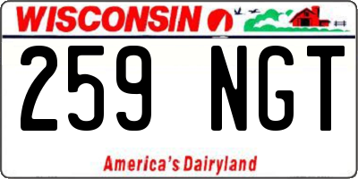 WI license plate 259NGT