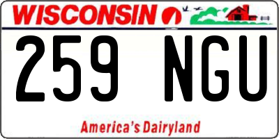 WI license plate 259NGU