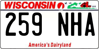 WI license plate 259NHA