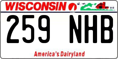 WI license plate 259NHB