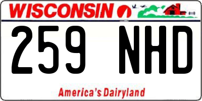 WI license plate 259NHD