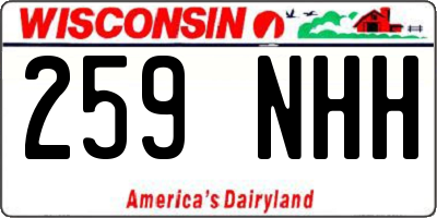 WI license plate 259NHH