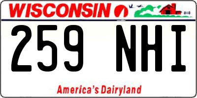 WI license plate 259NHI