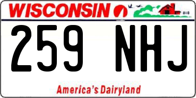 WI license plate 259NHJ
