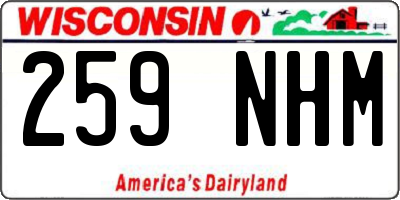 WI license plate 259NHM