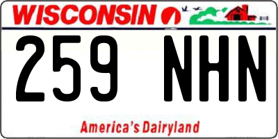 WI license plate 259NHN