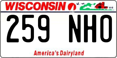 WI license plate 259NHO