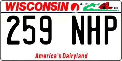 WI license plate 259NHP