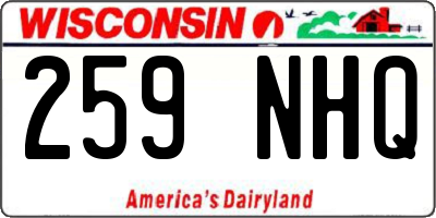WI license plate 259NHQ