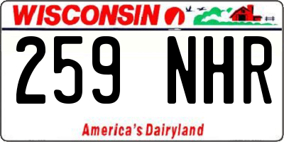 WI license plate 259NHR