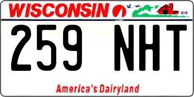 WI license plate 259NHT