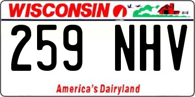 WI license plate 259NHV