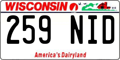 WI license plate 259NID