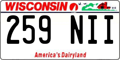WI license plate 259NII