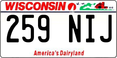 WI license plate 259NIJ