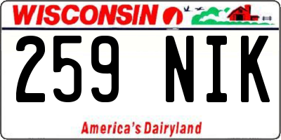WI license plate 259NIK