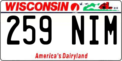 WI license plate 259NIM