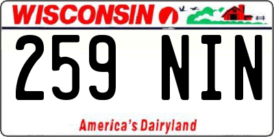 WI license plate 259NIN